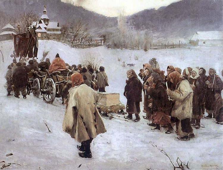Teodor Axentowicz Hutsul Funeral Germany oil painting art
